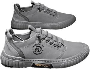 Мужские дышащие водонепроницаемые слипоны для лета, легкая повседневная рабочая обувь с нескользящей подошвой, удобные плоские кроссовки для прогулок и активного отдыха Qacksv, серый