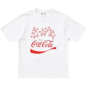 Футболка унисекс белая Keith Haring X Coca Cola коллаборация UNIQLO
