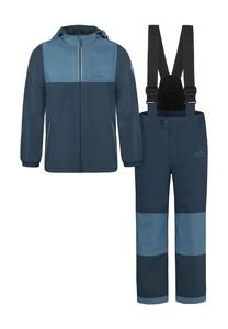 Детский зимний комплект из термоштанов и термокуртки normani, темно-синий