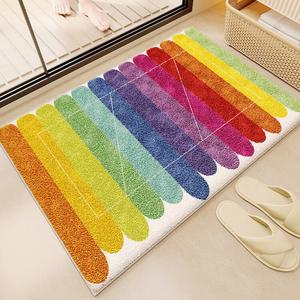 Budis Ковер 50х80 см для прихожей/ванной, абсорбирующий, с геометрическим дизайном, противоскользящий