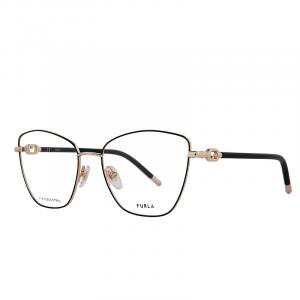 Furla Унисекс очки в металлической оправе черные, Black