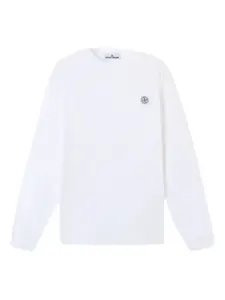 Футболка с длинными рукавами и логотипом Stone Island, белый