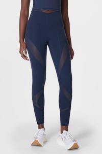 Леггинсы Power Illusion из сетки 7/8 для тренировок Sweaty Betty, синий