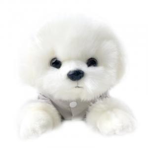 Игрушка имитация собаки породы мальтезе плюшевая кукла высота 18см длина 40см CU MATE C