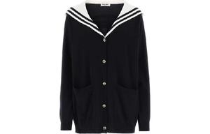 Свитер женский Miu Miu кашемировый, голубой/белый