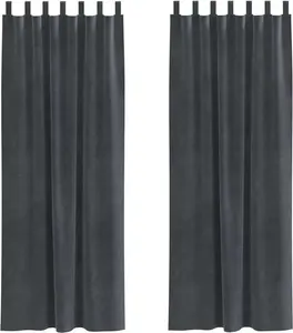 Плотные шторы , 2 шт., светло-серые, 140 x 245 см, бархатные vidaXL