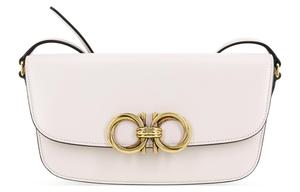 Кожаная седельная сумка Ferragamo, через плечо, кроссбоди для женщин розового цвета