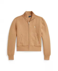 Детская куртка с воротником и стеганым узором в виде кос для девочек 7-16 лет Polo Ralph Lauren, загар/бежевый