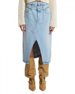 Юбка джинсовая с двойной талией 7 For All Mankind, синий