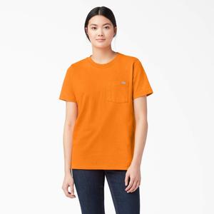 Dickies Женская футболка тяжелого веса с короткими рукавами, цвет Orange (Or)