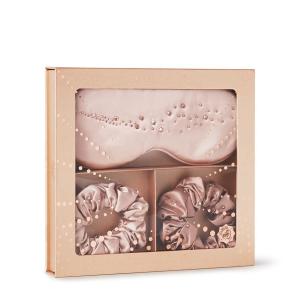 CRYSTALLOVE Шелковая маска для глаз и резинки для волос - маска для глаз и шелковые резинки для волос - ограниченный тираж