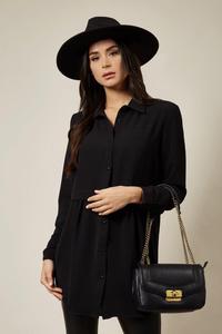 Рубашка оверсайз с длинными рукавами HOXTON GAL, черный