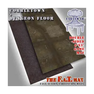 Двусторонний булыжник 6 x 3 фута + пол подземелья, F.A.T. Mats - 6' x 3' (Tablewar)