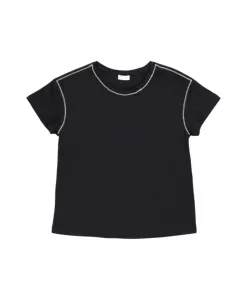 Черная хлопковая футболка с камнями Liu Jo, черный