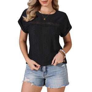 Топ с ажурными вставками и люверсами Inspire Chic, Black