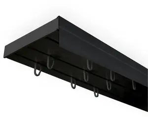 SN DECO GROUP Карниз для штор "Карниз SH с крышкой", 3 направляющие, фиксированный размер 600 см, черный