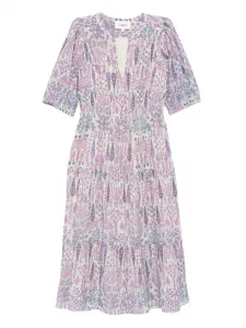 Платье миди Panissa с объемными рукавами и принтом Ba&Sh, розовый