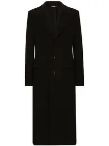 Однобортное пальто с заостренными лацканами DOLCE & GABBANA, черный