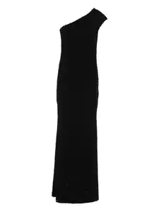 Макси-платье на одно плечо, украшенное пайетками Federica Tosi, черный