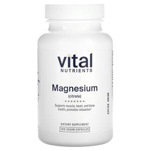 Магний (цитрат), 100 веганских капсул Vital Nutrients