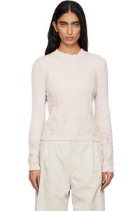 Mm6 Maison Margiela Розовый свитер с оптическими ребрами