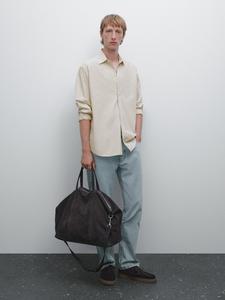 Рубашка Regular-Fit из 100% хлопка Massimo Dutti, светло-бежевый