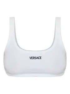 Бюстгальтер с вышивкой логотипа Versace, белый