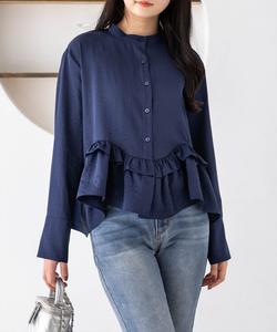 Рубашка без воротника с оборками [Новинка]