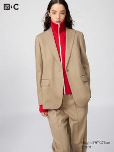 Приталенный жакет Uniqlo, 32 beige