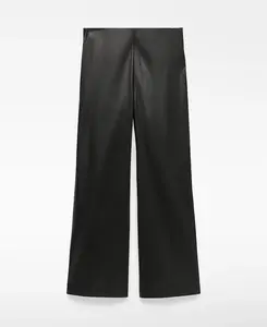 Женские расклешенные брюки, кожа/не кожа Adolfo Dominguez, черный