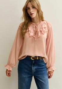 Блуза New Look FRILL TRIM , Mid Pink/Blue Denim