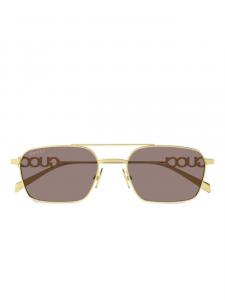 Gucci Eyewear navigator-frame солнцезащитные очки, золотой