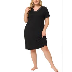 Женская ночная рубашка больших размеров с короткими рукавами, однотонная пижама, пижама Agnes Orinda, светло-серый