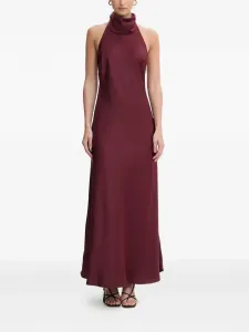 Платье Delphina с открытой спиной и вырезом халтер Bardot, красный