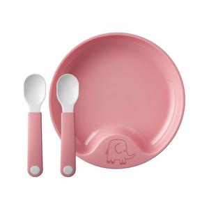 Тарелка Учебная тарелка с учебной ложкой Mio ø 17,6 см Mepal, ярко-розовый