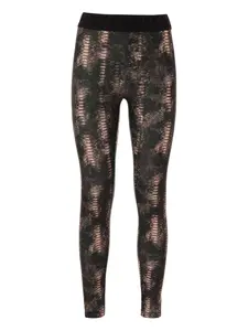 Леггинсы со змеиным принтом Just Cavalli, коричневый