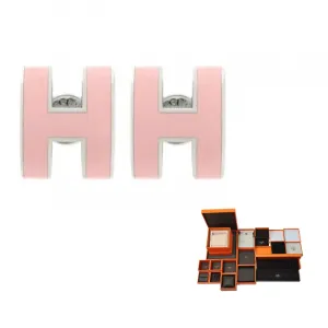 HERMES Металлические, эмалевые серьги Women's Pink