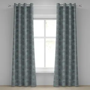 Шторы на люверсах ABAKUHAUS с цветочным рисунком, нарисованные вручную цветы астры в ретро-цветах - романтическая природа, декоративные двухпанельные шторы, 280 см x 225 см, цвет: темно-морской зеленый, каштаново-коричневый Abakuhaus