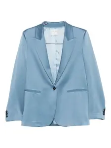 Однобортный пиджак с заостренными лацканами Forte Forte, синий