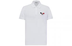 Рубашка-поло из ткани пике с нашивкой-логотипом Moncler, белый