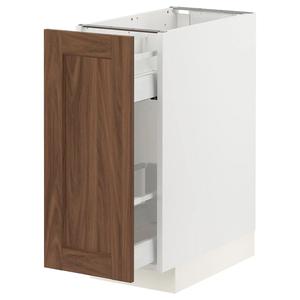 Базовый шкаф/выдвижная фурнитура METOD/MAXIMERA IKEA, 30x60x70 см, цвет white enköping/brown walnut effect