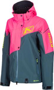 Женская неутепленная куртка для снегохода KLIM Alpine из материала Gore-Tex, Petrol - Knockout Pink