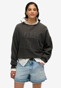 Толстовка Superdry & Co ESSENTIALS TONAL APPLIQUE CREW, Charcoal/Dark Grey