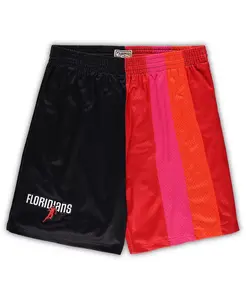 Мужские шорты Miami Heat Big & Tall Hardwood Classics Split Swingman черного и красного цветов Mitchell & Ness