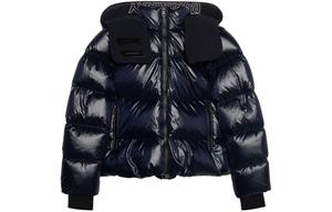 Пуховик женский Burberry дутый, темно-синий