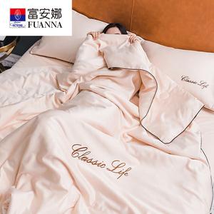 Fuanna Летнее одеяло 180x220 см из тенселя, 3 предмета (одеяло + 2 наволочки), цвет LO Letter - Champagne