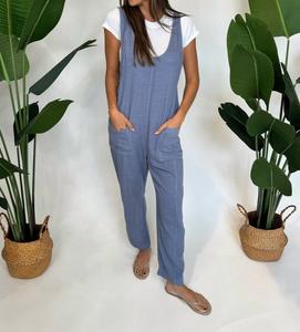 Джинсы Overall With Pockets In Blue Bobi