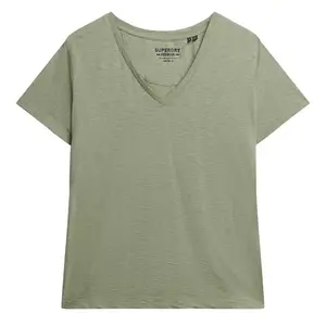 Футболка с коротким рукавом Superdry Studios Slub Emb Vee, зеленый