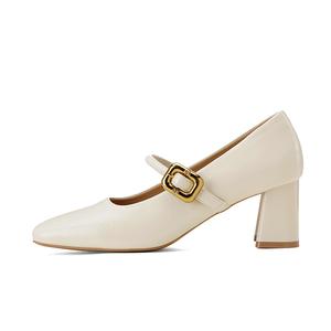 Туфли Мэри Джейн на высоком толстом каблуке для женщин ZHR, Black