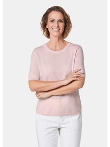 Кашемировый свитер с круглым вырезом, кашемировый свитер с короткими рукавами и круглым вырезом, пудрово-розовый цвет GOLDNER